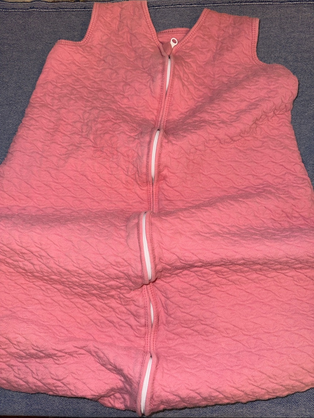 Cozy Pink Quilted Kids One-Piece Sleep Sack with Front Zip 1.0 TOG